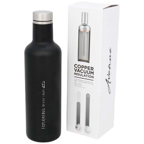 Pinto 750 ml Kupfer-Vakuum Isolierflasche, schwarz bedrucken, Art.-Nr. 10051700 Pinto 750 ml Kupfer-Vakuum Isolierflasche, schwarz bedrucken, Art.-Nr. 10051700