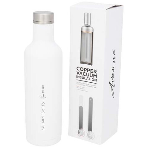 Pinto 750 ml Kupfer-Vakuum Isolierflasche, weiss bedrucken, Art.-Nr. 10051702 Pinto 750 ml Kupfer-Vakuum Isolierflasche, weiss bedrucken, Art.-Nr. 10051702