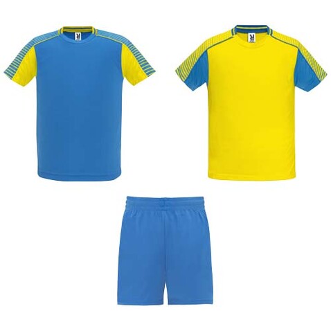 Juve Sport-Set für Kinder, gelb, royalblau bedrucken, Art.-Nr. K05259VO Juve Sport-Set für Kinder, gelb, royalblau bedrucken, Art.-Nr. K05259VO