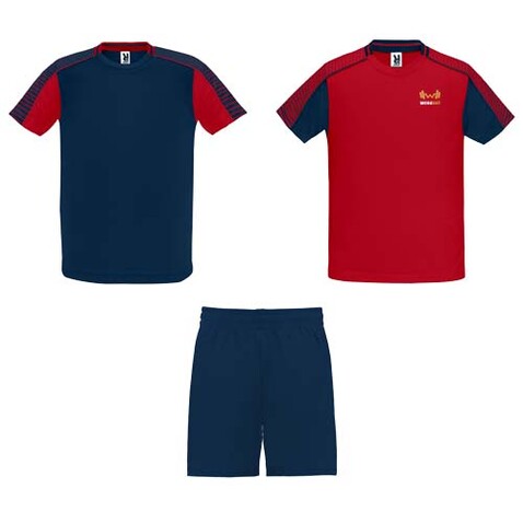 Juve Sport-Set für Kinder, rot, Navy Blue bedrucken, Art.-Nr. K05259XO Juve Sport-Set für Kinder, rot, Navy Blue bedrucken, Art.-Nr. K05259XO