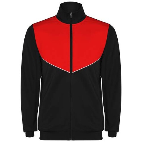 Evans Trainingsanzug für Kinder, schwarz, rot bedrucken, Art.-Nr. K64029RM