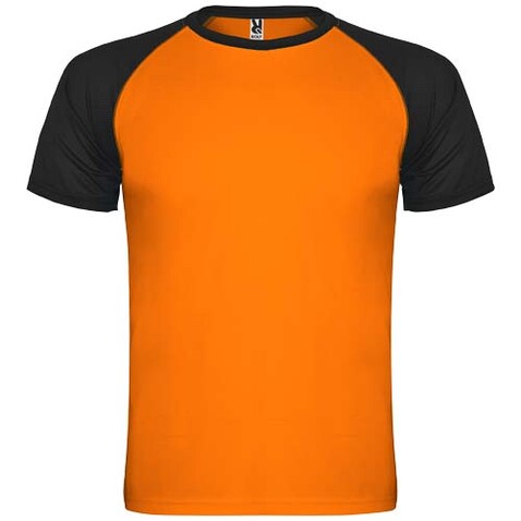 Indianapolis Sport T-Shirt für Kinder, Fluor Orange, schwarz bedrucken, Art.-Nr. K66509AH