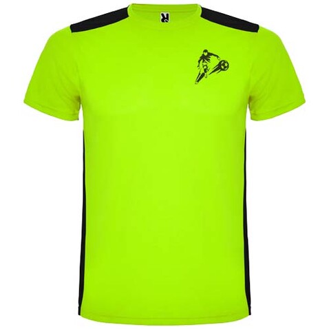 Detroit Sport T-Shirt für Kinder, limone, schwarz bedrucken, Art.-Nr. K66529OM