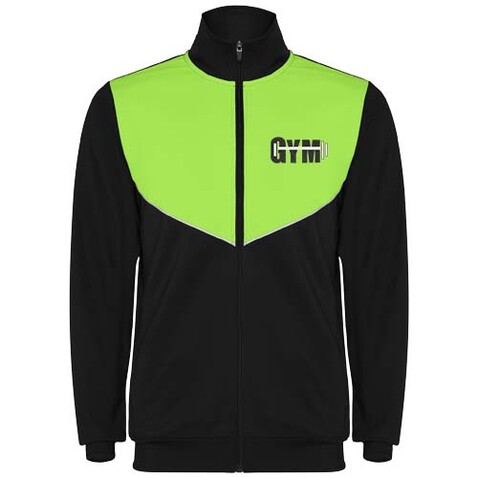 Evans Trainingsanzug Unisex, schwarz, limone bedrucken, Art.-Nr. R64028P1