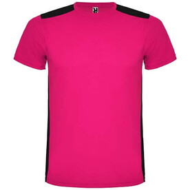 Detroit T-Shirt Unisex aus recyceltem Material, fuchsia, schwarz bedrucken, Art.-Nr. R66529C1