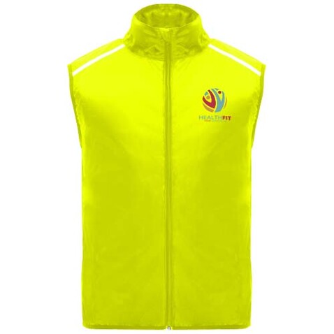 Jannu leichte Laufweste Unisex, Fluor Yellow bedrucken, Art.-Nr. R66841C0