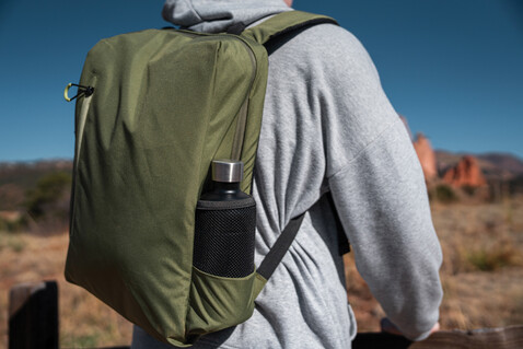 Impact AWARE™ Lima 15.6" RFID Laptop-Rucksack grün, grün bedrucken, Art.-Nr. P763.157