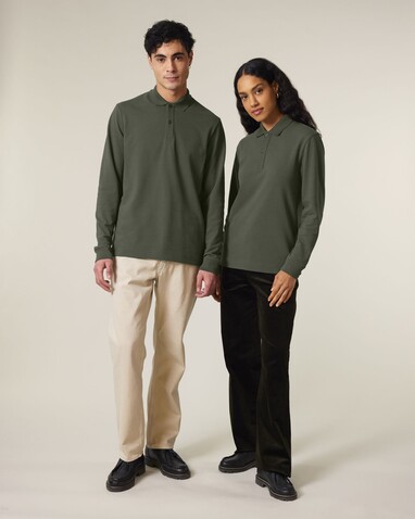 Prepster 2.0 Long Sleeve - Das Langarm-Unisex-Polo - Khaki - XXS bedrucken, Art.-Nr. STPU223C2232S