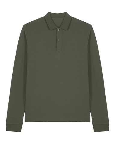 Prepster 2.0 Long Sleeve - Das Langarm-Unisex-Polo - Khaki - M bedrucken, Art.-Nr. STPU223C2231M