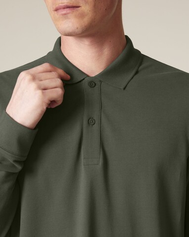 Prepster 2.0 Long Sleeve - Das Langarm-Unisex-Polo - Khaki - 3XL bedrucken, Art.-Nr. STPU223C2233X