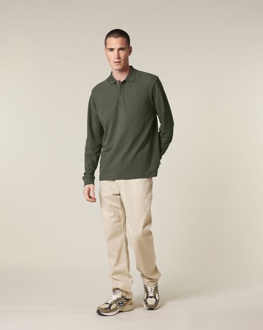 Prepster 2.0 Long Sleeve - Das Langarm-Unisex-Polo - Khaki - 3XL bedrucken, Art.-Nr. STPU223C2233X