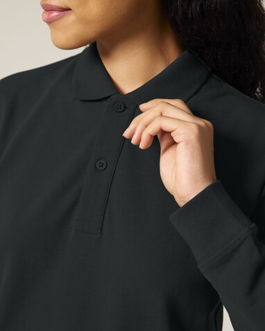 Prepster 2.0 Long Sleeve - Das Langarm-Unisex-Polo - Black - XL bedrucken, Art.-Nr. STPU223C0021X