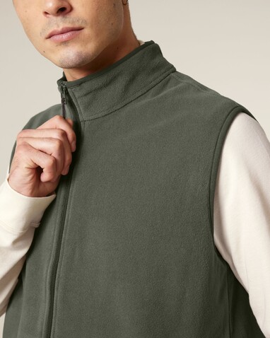 Stanley Quester - Die Herren-Fleeceweste - Khaki - M bedrucken, Art.-Nr. STJM240C2231M