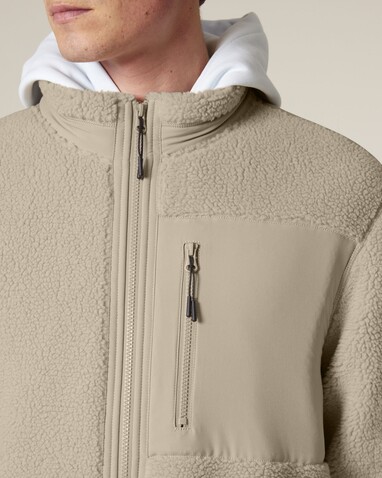 Brooker - Die Relaxed Unisex-Sherpajacke - Desert Dust - XXL bedrucken, Art.-Nr. STJU248C0282X