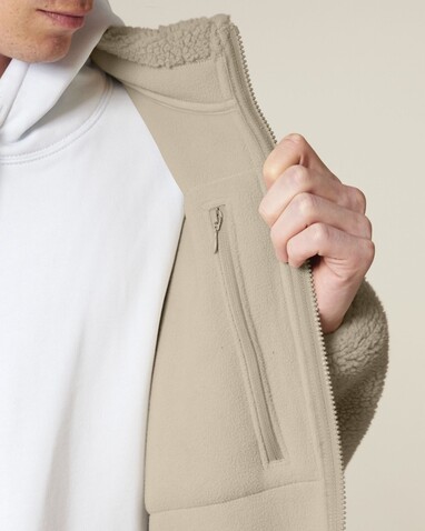 Brooker - Die Relaxed Unisex-Sherpajacke - Desert Dust - XS bedrucken, Art.-Nr. STJU248C028XS