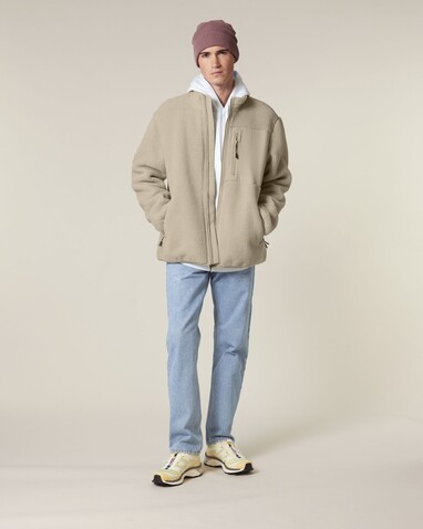Brooker - Die Relaxed Unisex-Sherpajacke - Desert Dust - XXL bedrucken, Art.-Nr. STJU248C0282X