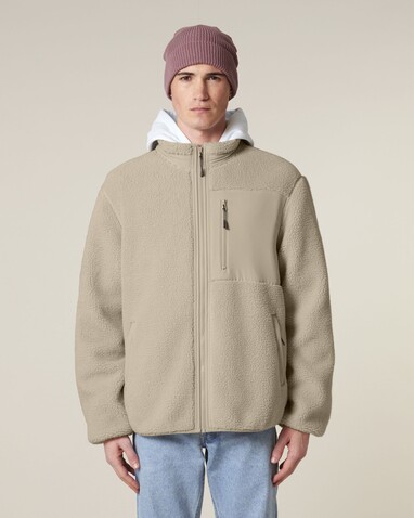 Brooker - Die Relaxed Unisex-Sherpajacke - Desert Dust - XXL bedrucken, Art.-Nr. STJU248C0282X