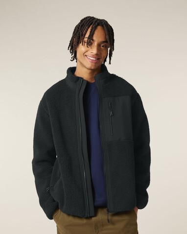 Brooker - Die Relaxed Unisex-Sherpajacke - Black - S bedrucken, Art.-Nr. STJU248C0021S Brooker - Die Relaxed Unisex-Sherpajacke - Black - S bedrucken, Art.-Nr. STJU248C0021S