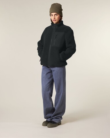 Brooker - Die Relaxed Unisex-Sherpajacke - Black - L bedrucken, Art.-Nr. STJU248C0021L Brooker - Die Relaxed Unisex-Sherpajacke - Black - L bedrucken, Art.-Nr. STJU248C0021L