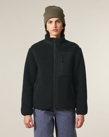 Brooker - Die Relaxed Unisex-Sherpajacke - Black - 3XL bedrucken, Art.-Nr. STJU248C0023X