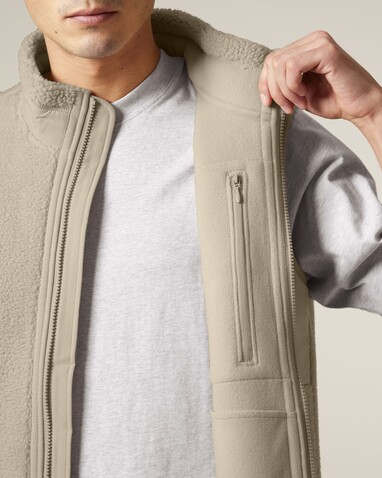 Liner - Die Unisex-Sherpaweste - Desert Dust - 3XL bedrucken, Art.-Nr. STJU249C0283X