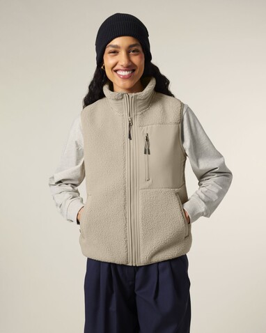Liner - Die Unisex-Sherpaweste - Desert Dust - 3XL bedrucken, Art.-Nr. STJU249C0283X