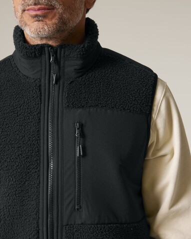 Liner - Die Unisex-Sherpaweste - Black - M bedrucken, Art.-Nr. STJU249C0021M