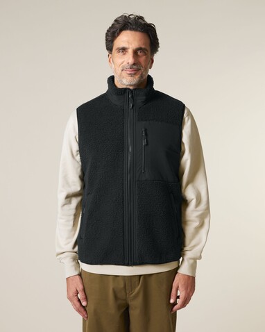 Liner - Die Unisex-Sherpaweste - Black - M bedrucken, Art.-Nr. STJU249C0021M