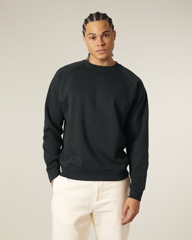 Knoxer - Das Relaxed Raglan-Rundhals-Unisex-Sweatshirt - Black - XXS bedrucken, Art.-Nr. STSU201C0022S