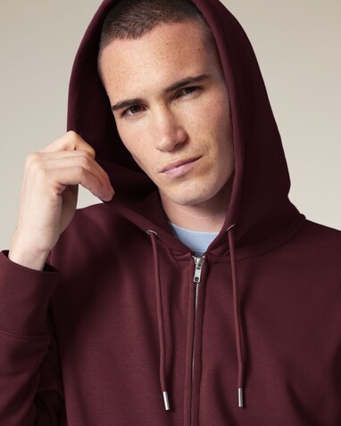 Connector 2.0 - Der Unisex-Zip-Hoodie aus French Terry - Burgundy - XXS bedrucken, Art.-Nr. STSU207C2442S