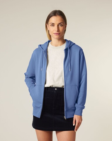Connector 2.0 - Der Unisex-Zip-Hoodie aus French Terry - Bright Blue - XXS bedrucken, Art.-Nr. STSU207C0532S