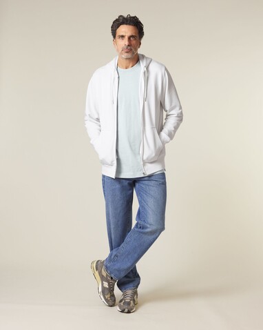 Connector 2.0 - Der Unisex-Zip-Hoodie aus French Terry - White - M bedrucken, Art.-Nr. STSU207C0011M
