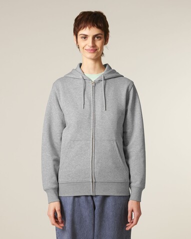 Connector 2.0 - Der Unisex-Zip-Hoodie aus French Terry - Heather Grey - XXS bedrucken, Art.-Nr. STSU207C2502S