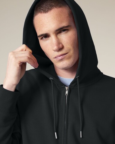 Connector 2.0 - Der Unisex-Zip-Hoodie aus French Terry - Black - M bedrucken, Art.-Nr. STSU207C0021M