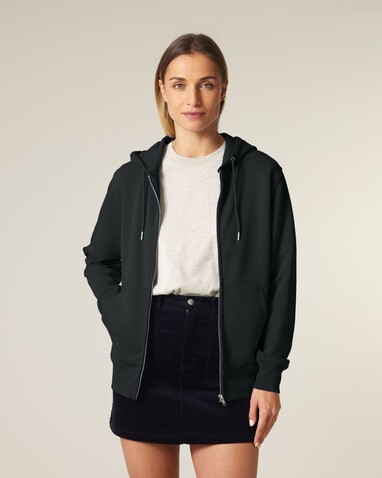 Connector 2.0 - Der Unisex-Zip-Hoodie aus French Terry - Black - XXS bedrucken, Art.-Nr. STSU207C0022S