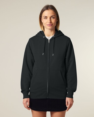 Connector 2.0 - Der Unisex-Zip-Hoodie aus French Terry - Black - M bedrucken, Art.-Nr. STSU207C0021M