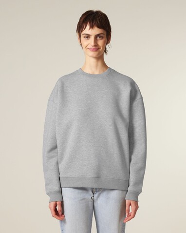 Radder 2.0 - Das Oversized Rundhals-Unisex-Sweatshirt - Heather Grey - XS bedrucken, Art.-Nr. STSU208C250XS