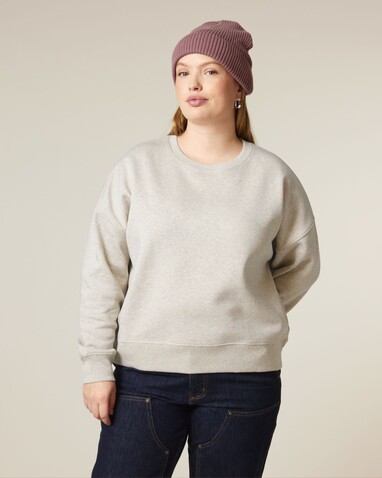 Stella Alma - Das Iconic Damen-Rundhals-Sweatshirt - Heather Haze - L bedrucken, Art.-Nr. STSW212C7311L