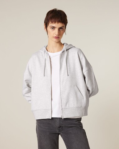 Stella Ida - Der Iconic Damen-Zip-Hoodie - Cool Heather Grey - M bedrucken, Art.-Nr. STSW214C1461M