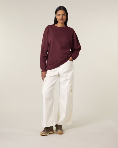 Stella Paloma - Das Oversized Damen-Rundhals-Sweatshirt - Burgundy - S bedrucken, Art.-Nr. STSW218C2441S Stella Paloma - Das Oversized Damen-Rundhals-Sweatshirt - Burgundy - S bedrucken, Art.-Nr. STSW218C2441S