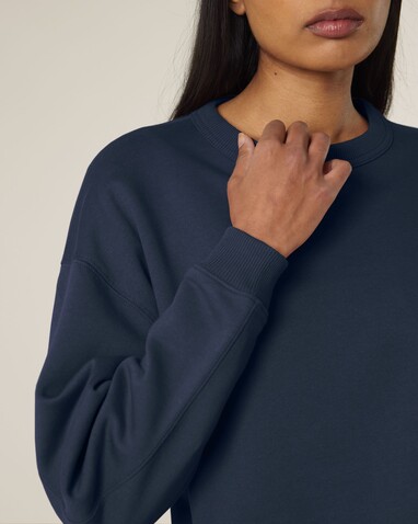 Stella Paloma - Das Oversized Damen-Rundhals-Sweatshirt - French Navy - S bedrucken, Art.-Nr. STSW218C7271S