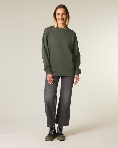 Stella Paloma - Das Oversized Damen-Rundhals-Sweatshirt - Khaki - L bedrucken, Art.-Nr. STSW218C2231L