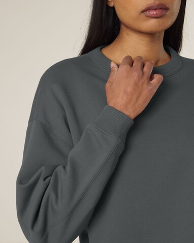 Stella Paloma - Das Oversized Damen-Rundhals-Sweatshirt - Anthracite - S bedrucken, Art.-Nr. STSW218C2531S