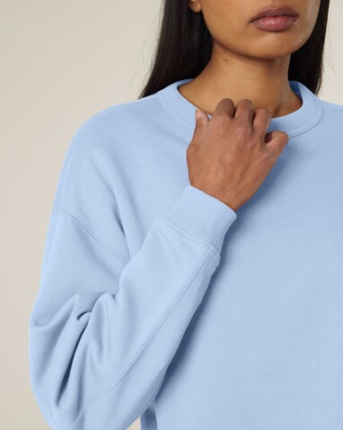 Stella Paloma - Das Oversized Damen-Rundhals-Sweatshirt - Blue Soul - S bedrucken, Art.-Nr. STSW218C1491S