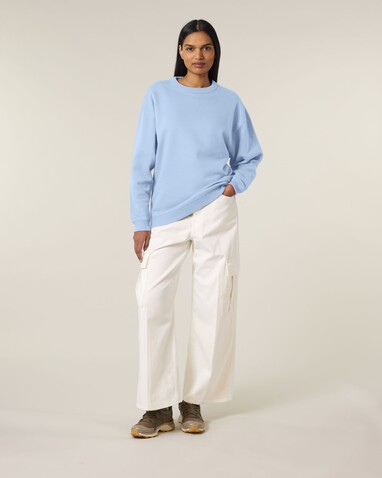 Stella Paloma - Das Oversized Damen-Rundhals-Sweatshirt - Blue Soul - S bedrucken, Art.-Nr. STSW218C1491S
