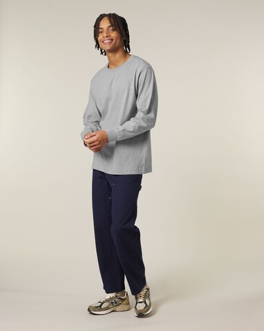 Freestyler Long Sleeve - Das schwere Langarm-Unisex-T-Shirt - Heather Grey - XL bedrucken, Art.-Nr. STTU200C2501X