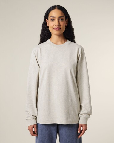 Freestyler Long Sleeve - Das schwere Langarm-Unisex-T-Shirt - Heather Haze - XS bedrucken, Art.-Nr. STTU200C731XS