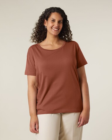 Stella Serena - Das Damen-T-Shirt mit weitem Rundhalsausschnitt - Heritage Brown - XS bedrucken, Art.-Nr. STTW173C730XS