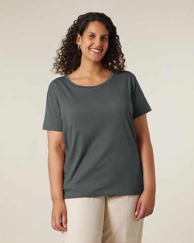 Stella Serena - Das Damen-T-Shirt mit weitem Rundhalsausschnitt - Anthracite - L bedrucken, Art.-Nr. STTW173C2531L