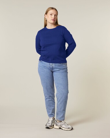 Stella Muser Long Sleeve - Das Iconic Langarm-Damen-T-Shirt - Worker Blue - L bedrucken, Art.-Nr. STTW219C0881L